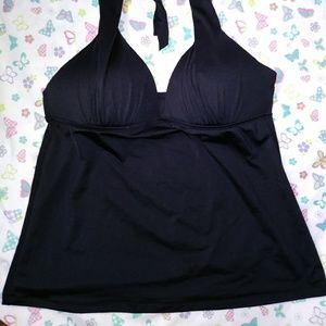 Black halter swim top